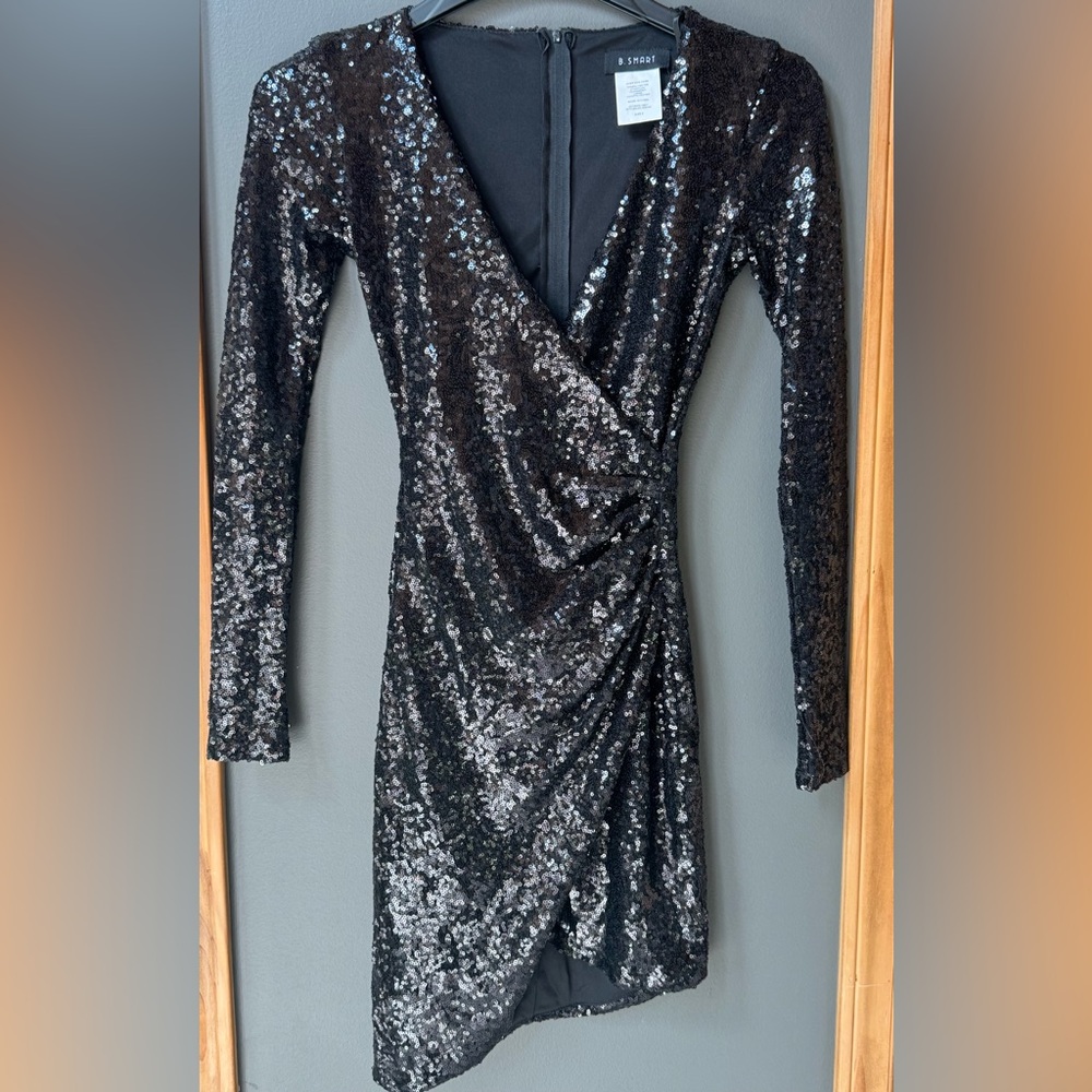 Black Sequenced Cocktail Dress